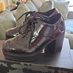 Torrid Black Heeled Oxfords with Chunky Heel